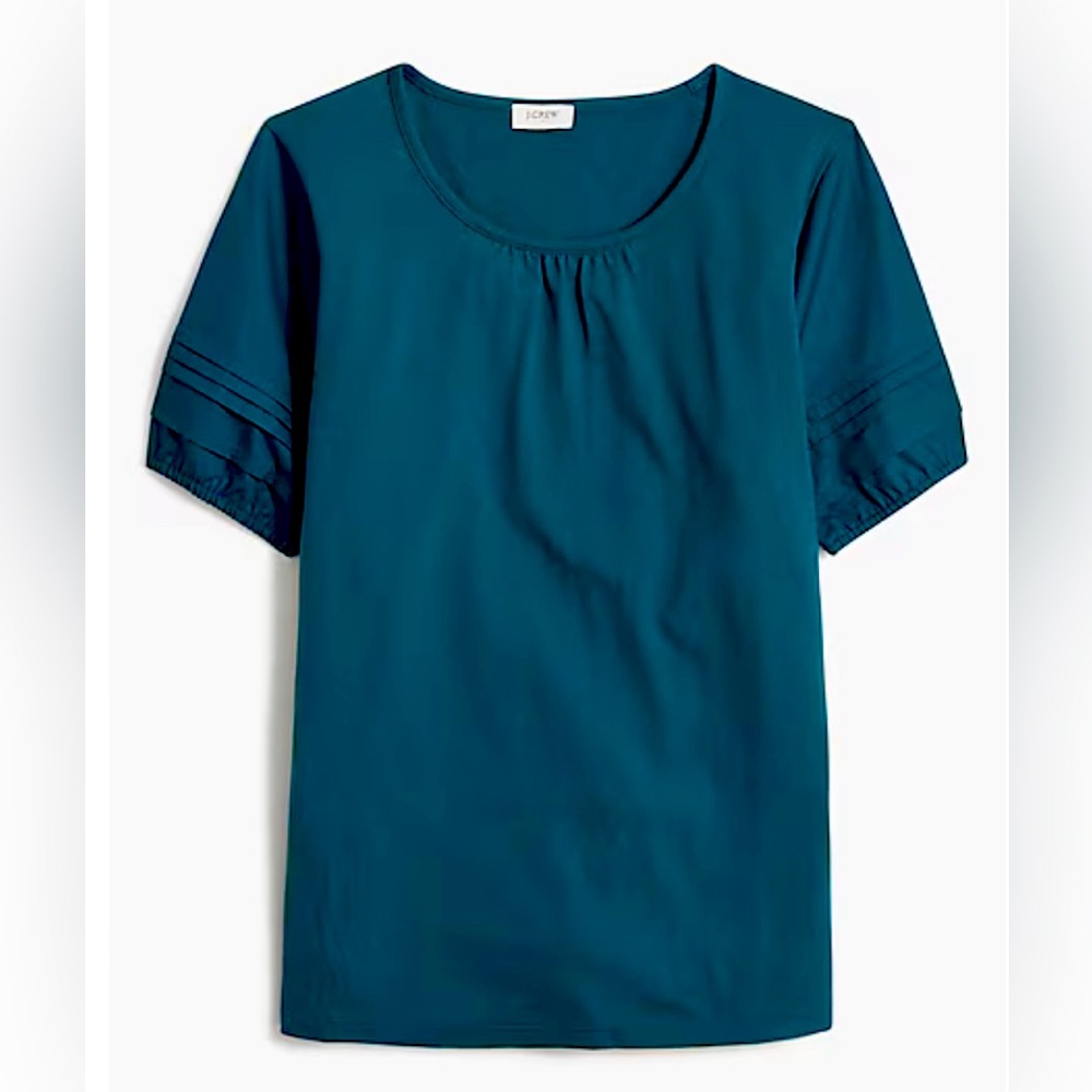 J Crew Pleated-Sleeve Top